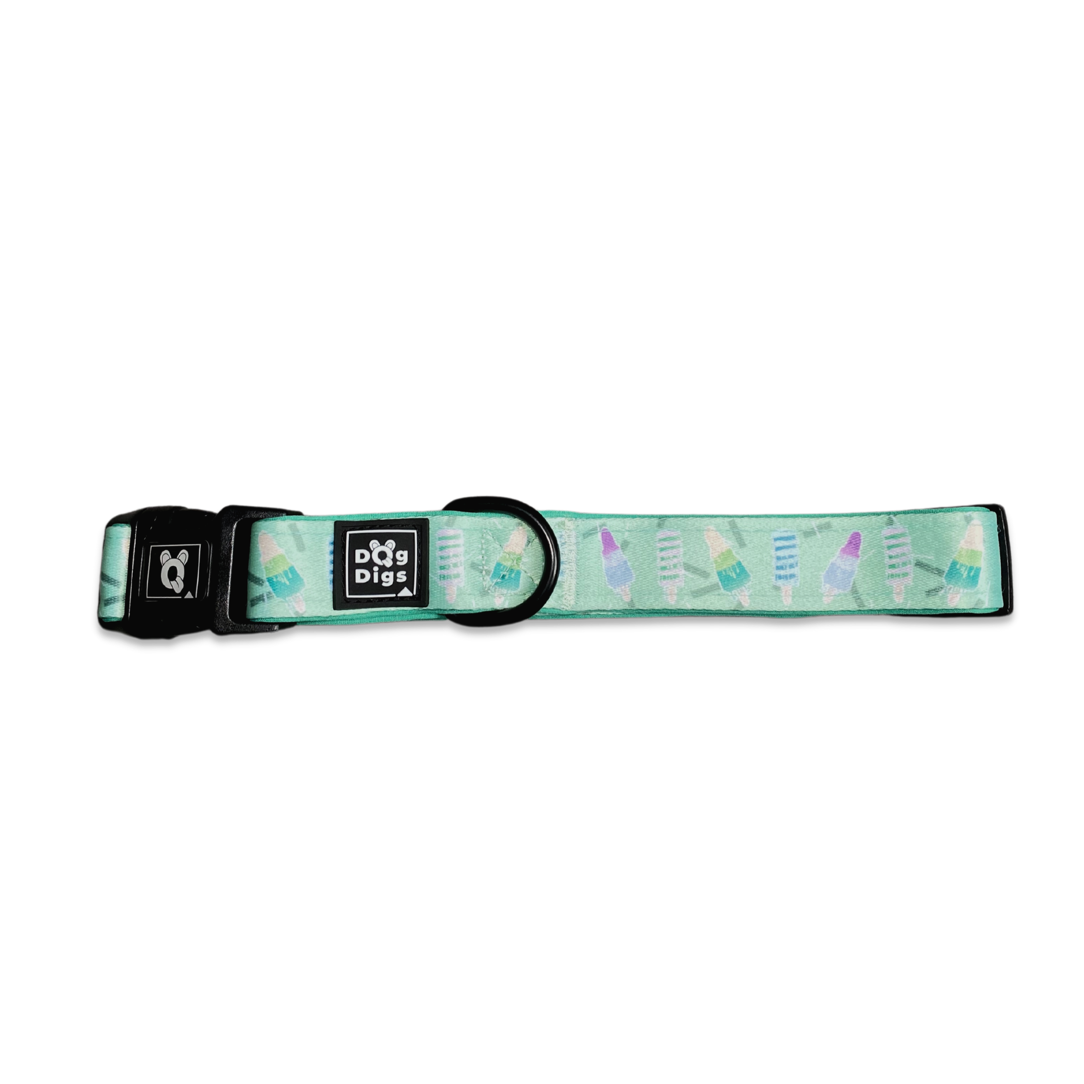 Mint green ice lolly pattern dog collar